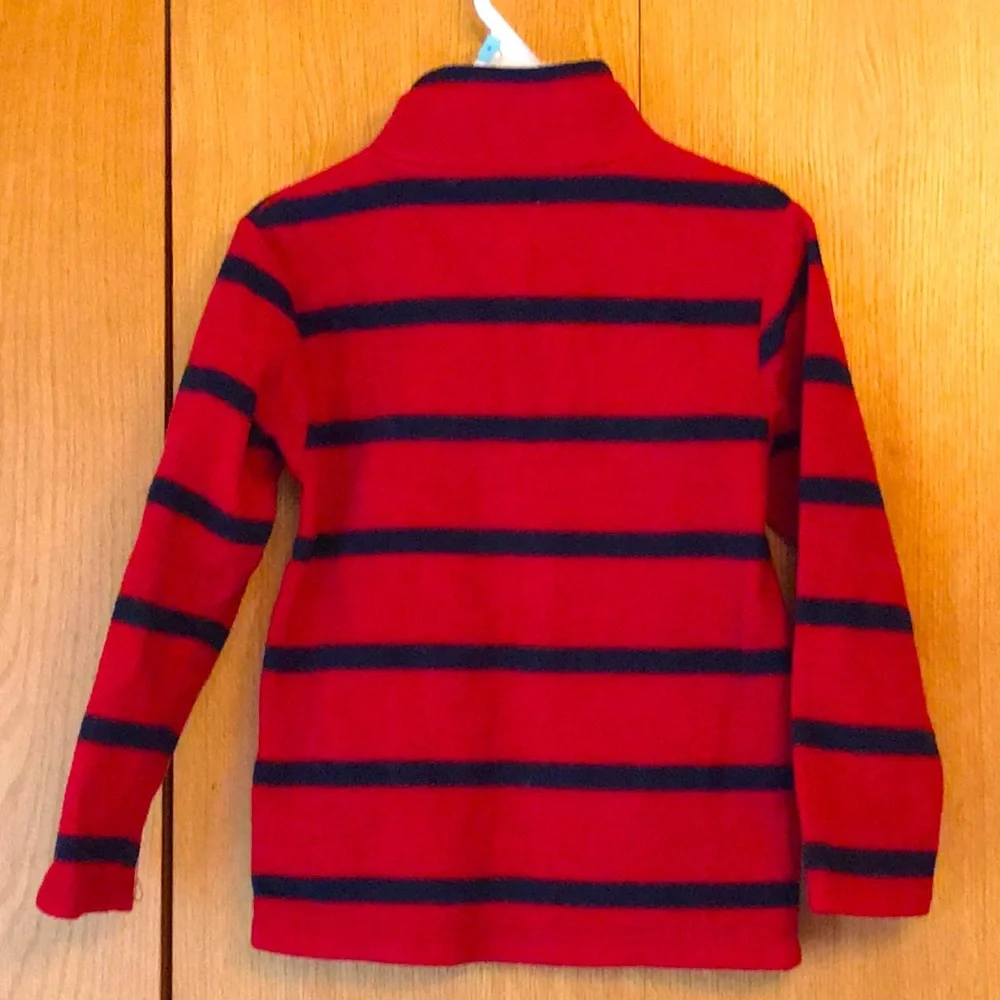 Children’s Place 1989 Red navy size 6 fleece 1/4 zip pullover shirt stand collar